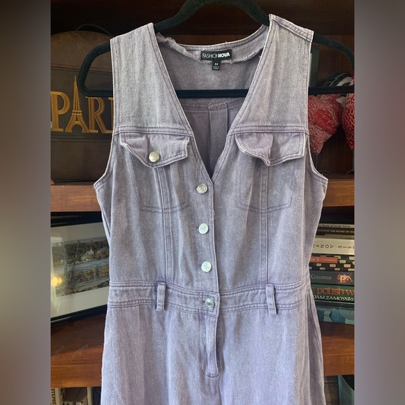 Fashion Nova Lavendar Cargo Jumpsuit - Picture 4 of 6